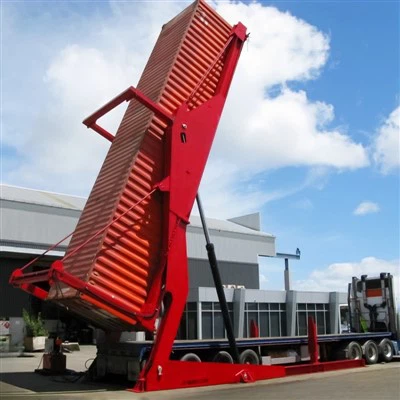 Yukni tushirish uchun 40 futlik gidravlik konteyner egilishi